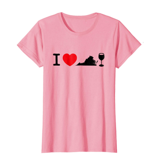 I Love Virginia Wine Womens Pink Shirt