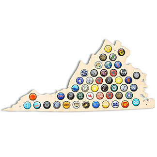 Virginia Craft Beer Bottle Caps Map